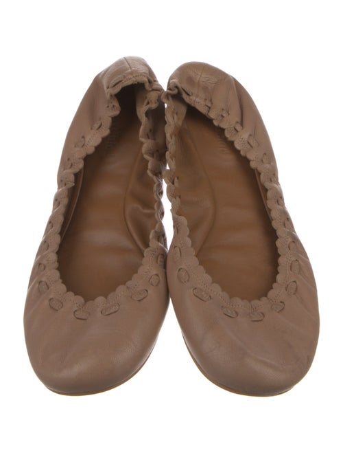 See by Chloé Leather Scalloped Accent Ballet Flats