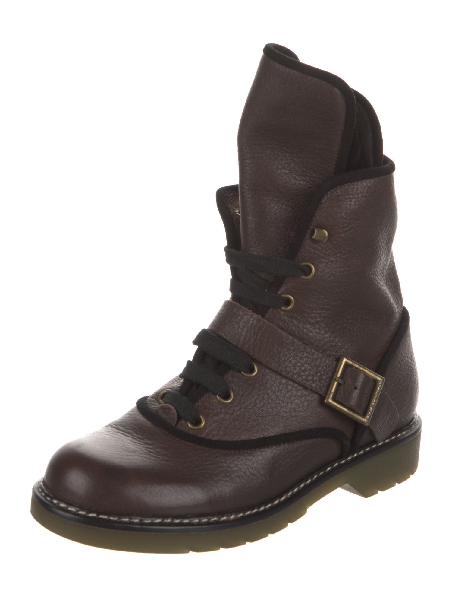 See by Chloé Leather Combat Boots