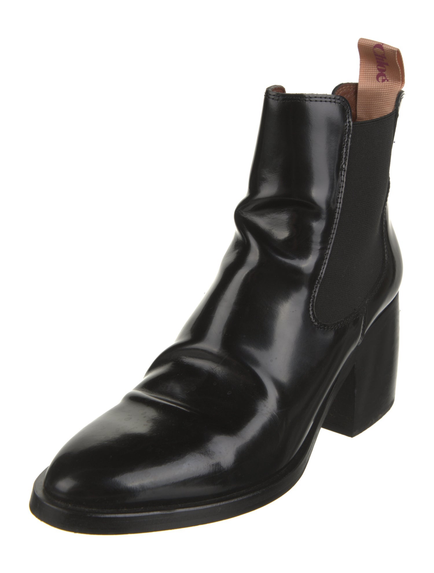 See by Chloé Patent Leather Chelsea Boots