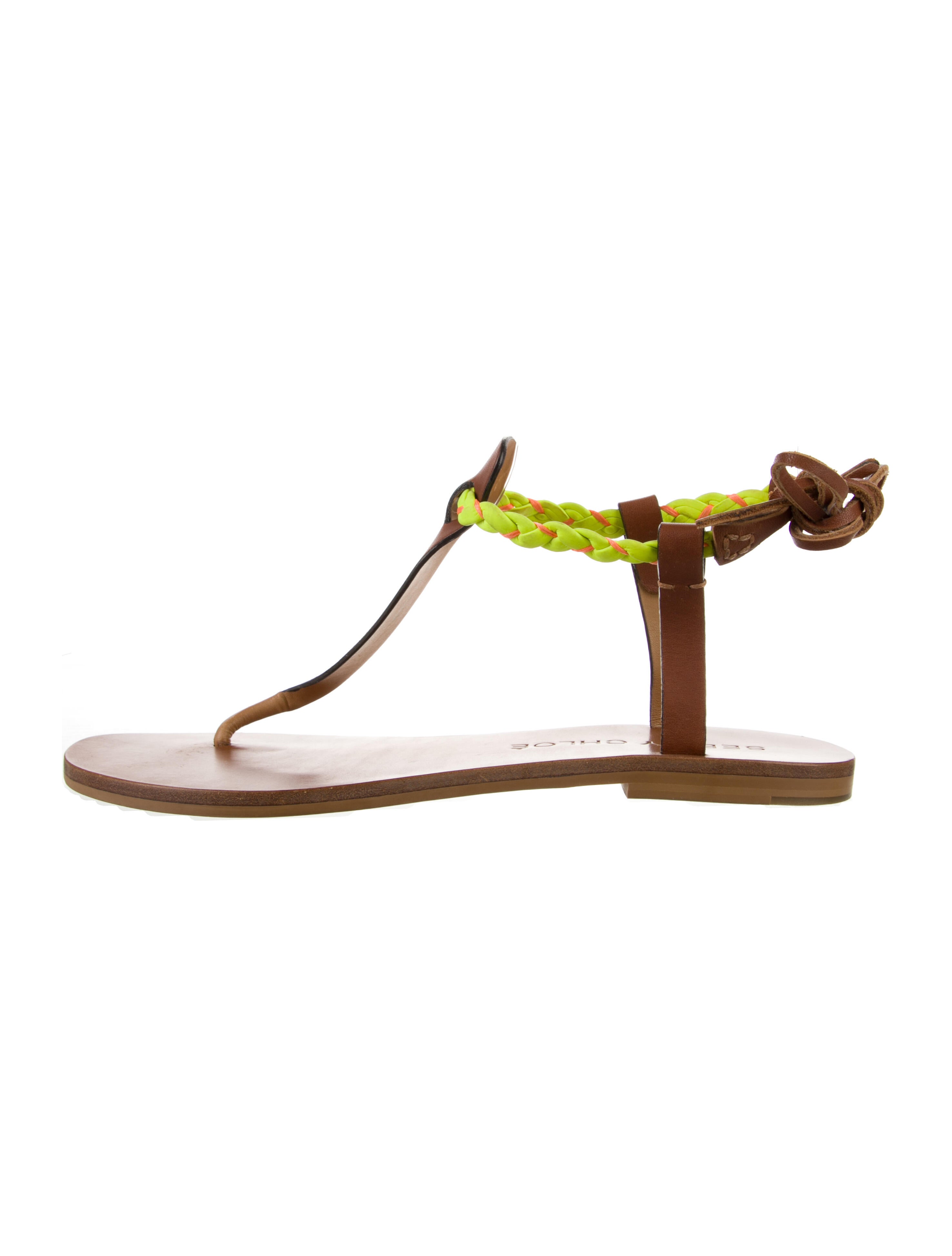 See by Chloé Leather T-Strap Sandals