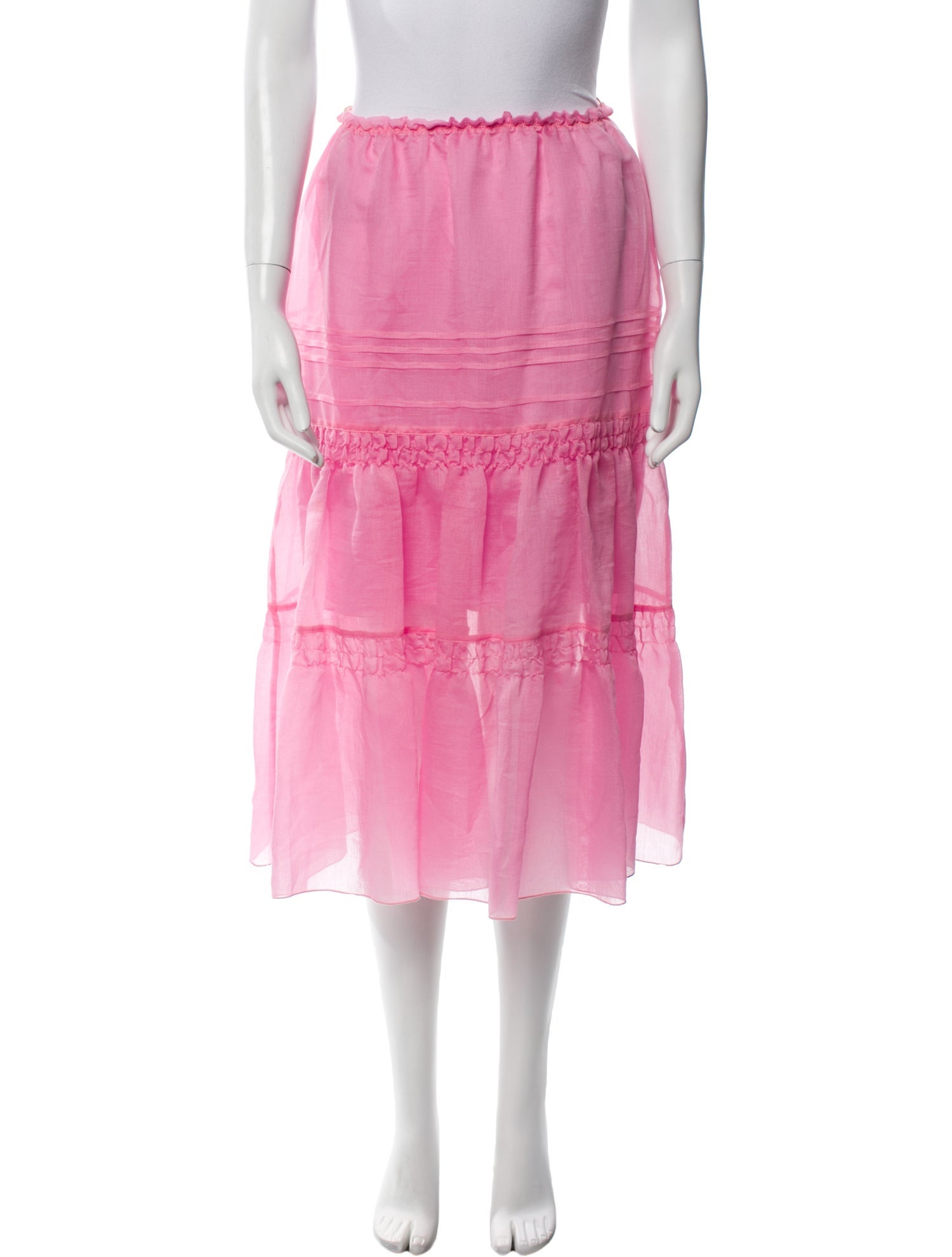 See by Chloé Embroidered Accent Midi Length Skirt