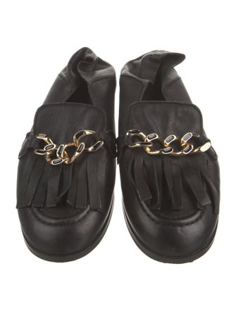 See by Chloé Leather Chain-Link Accents Mules