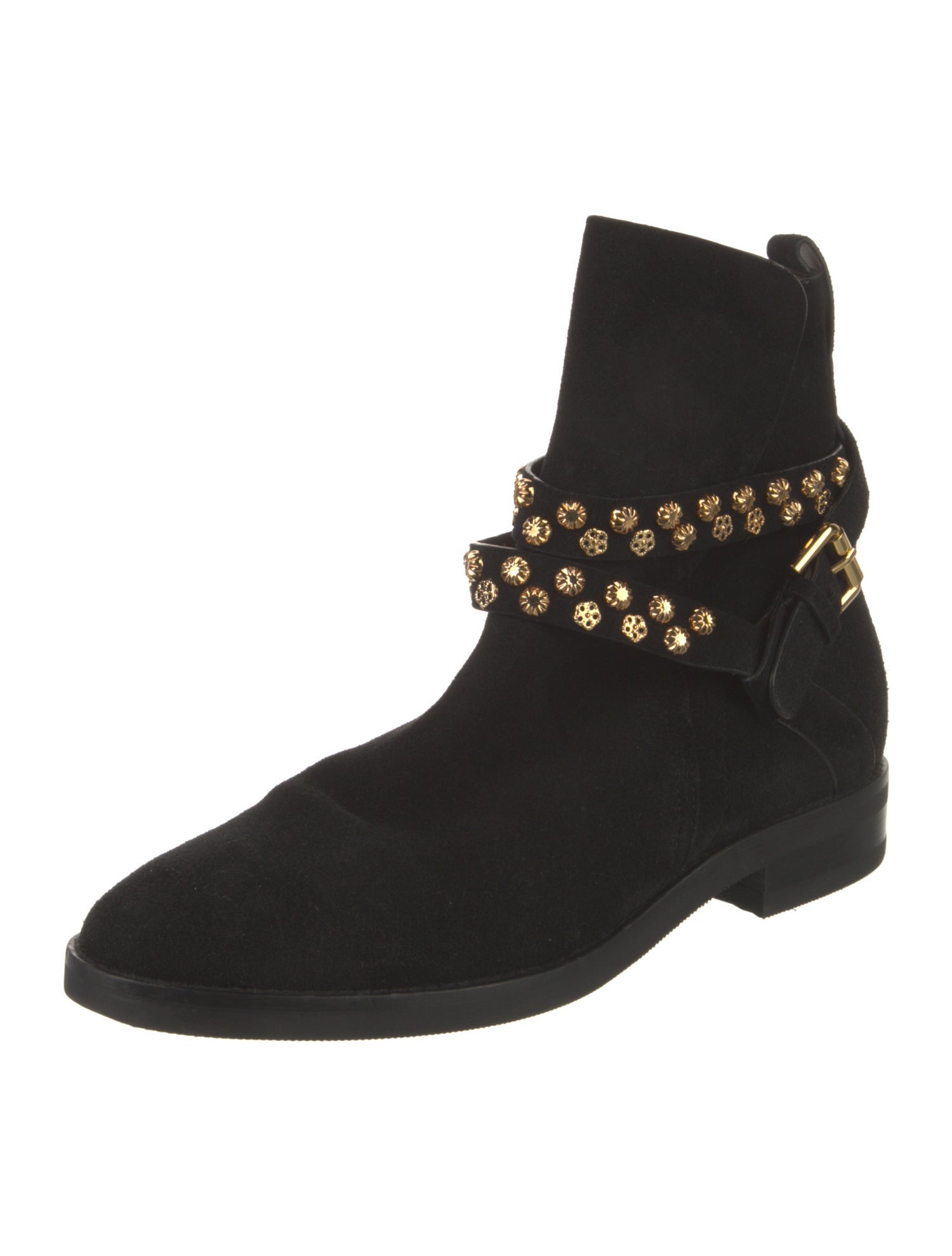 See by Chloé Suede Studded Accents Combat Boots