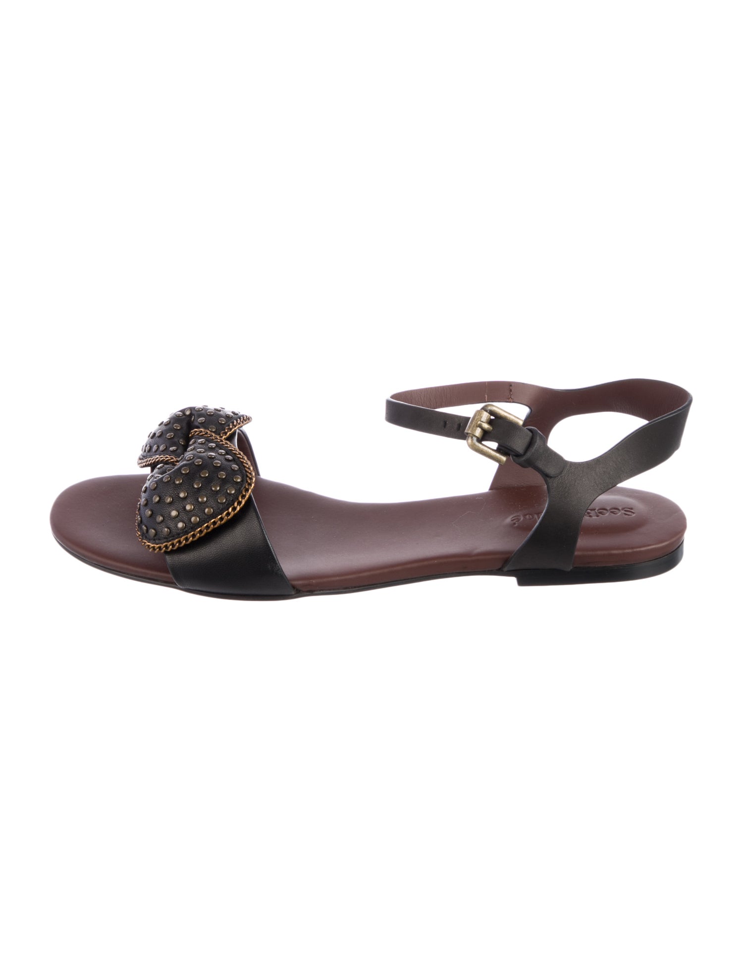 See by Chloé Leather Studded Accents Sandals