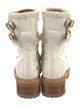 See by Chloé Leather Faux Fur Trim Combat Boots