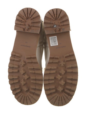 See by Chloé Leather Faux Fur Trim Combat Boots