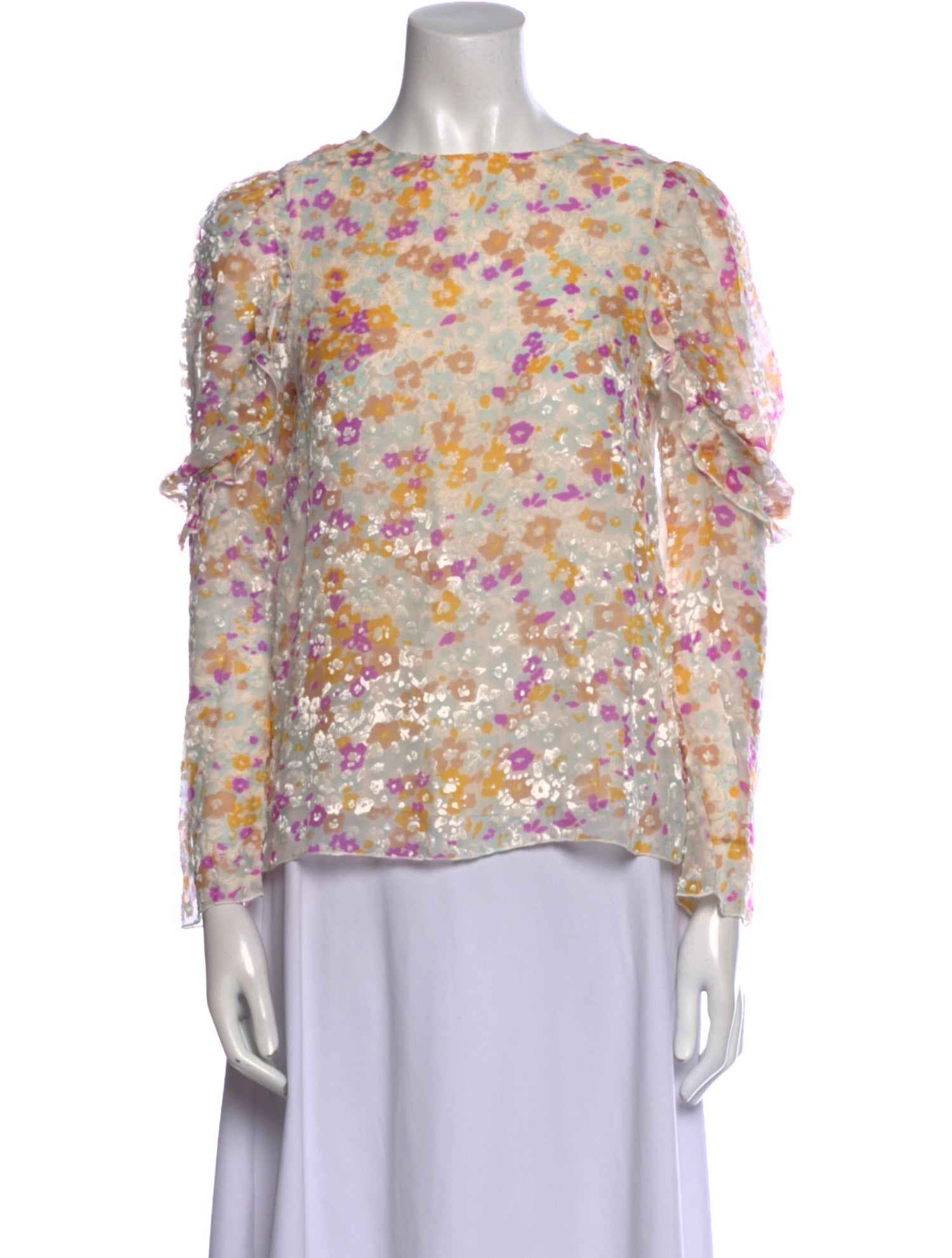 See by Chloé Floral Print Scoop Neck Blouse