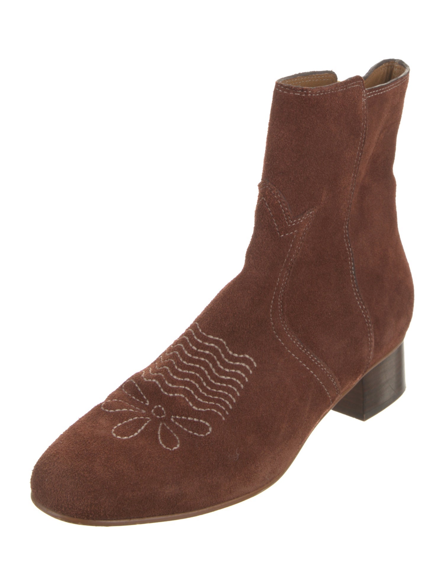 See by Chloé Suede Embroidered Accent Boots