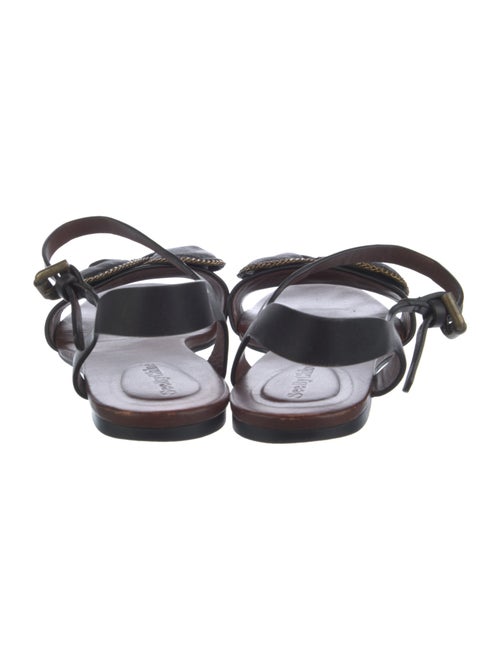 See by Chloé Leather Chain-Link Accents Slingback Sandals