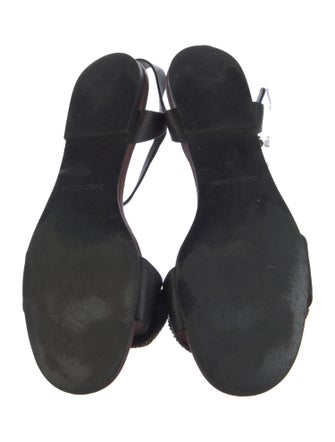 See by Chloé Leather Chain-Link Accents Slingback Sandals