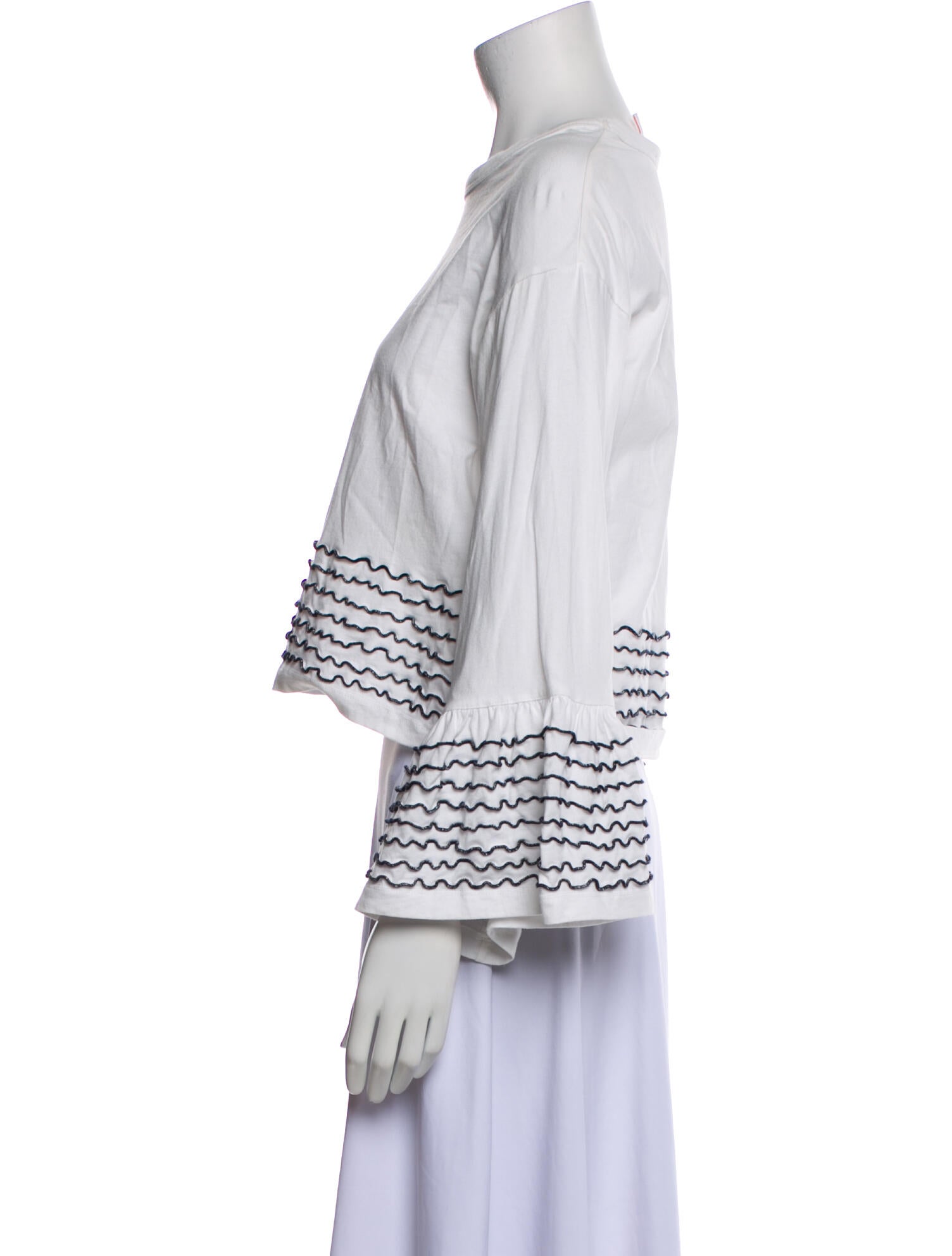 See by Chloé Striped Bateau Neckline Crop Top