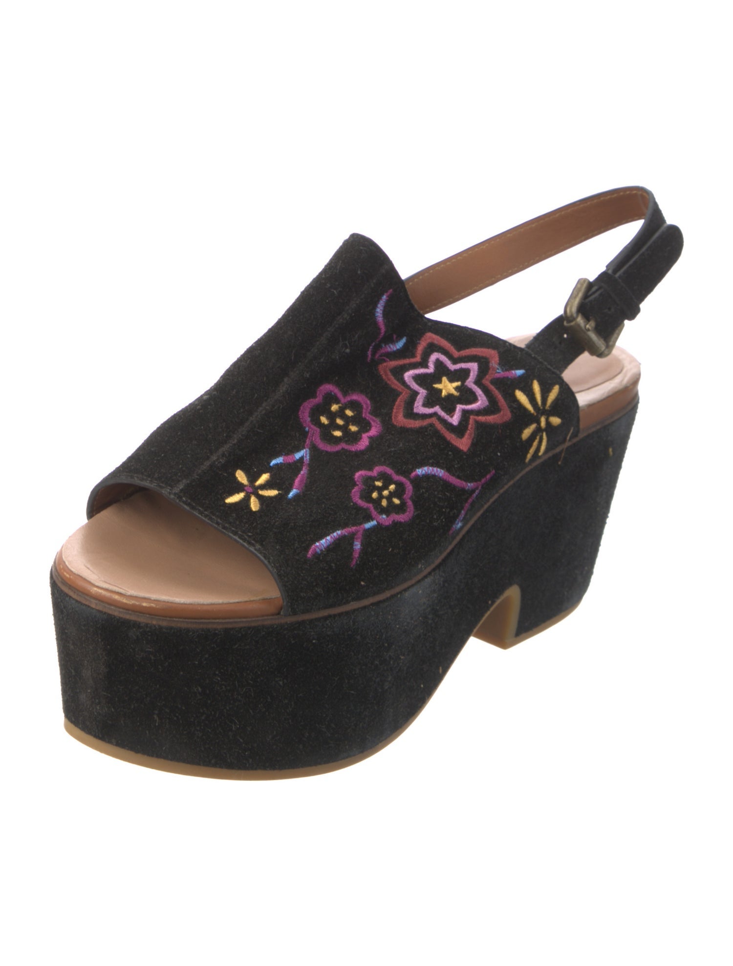 See by Chloé Suede Printed Slingback Sandals