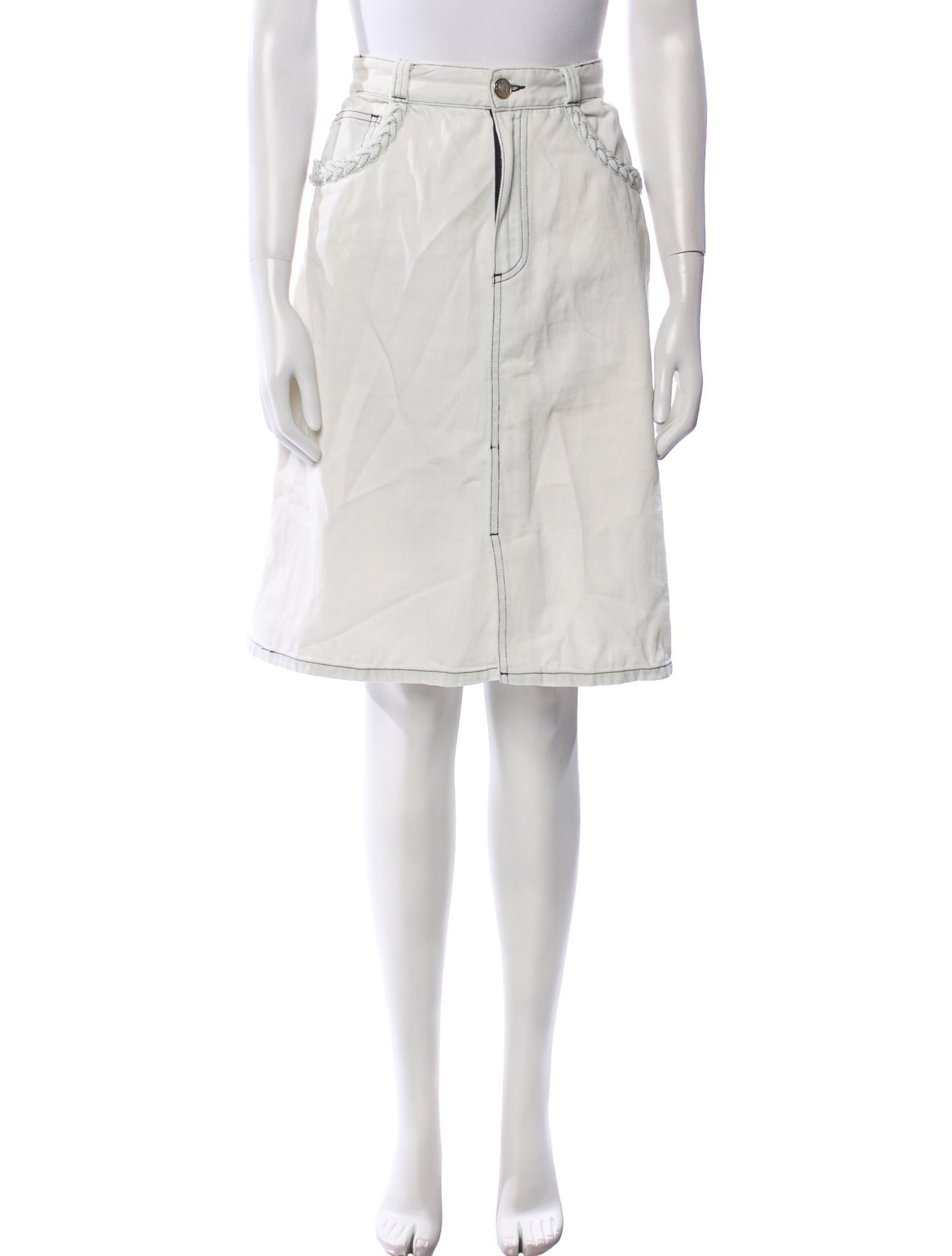 See by Chloé Braided Accents Knee-Length Skirt