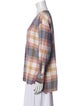 See by Chloé Plaid Print Scoop Neck Button-Up Top