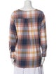 See by Chloé Plaid Print Scoop Neck Button-Up Top