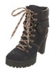 See by Chloé Suede Colorblock Pattern Lace-Up Boots
