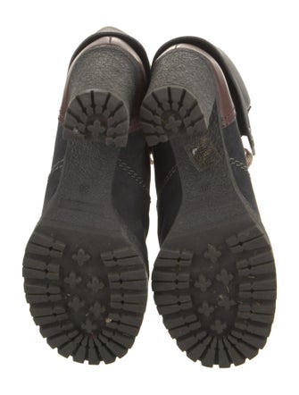 See by Chloé Suede Colorblock Pattern Lace-Up Boots