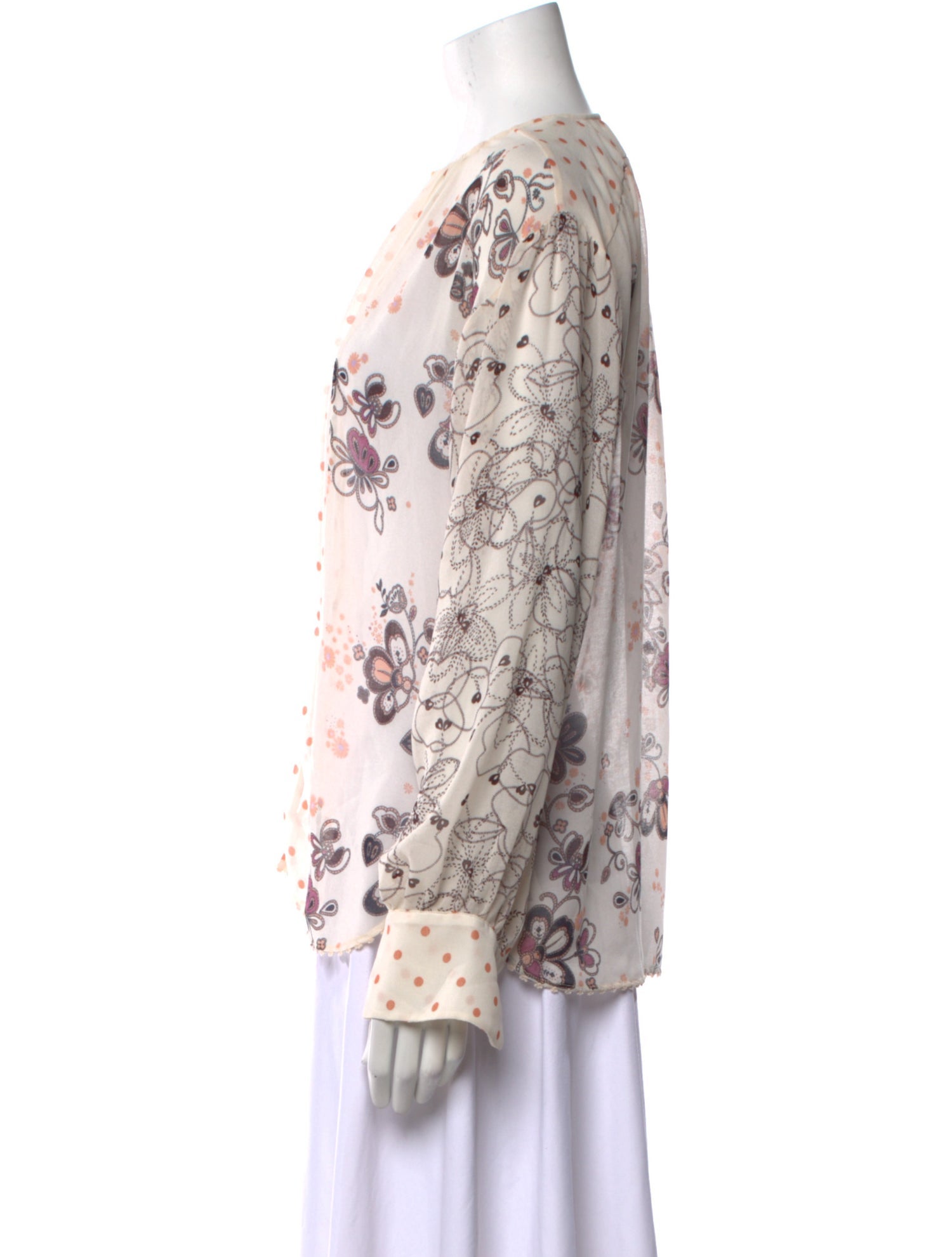 See by Chloé Floral Print Crew Neck Blouse