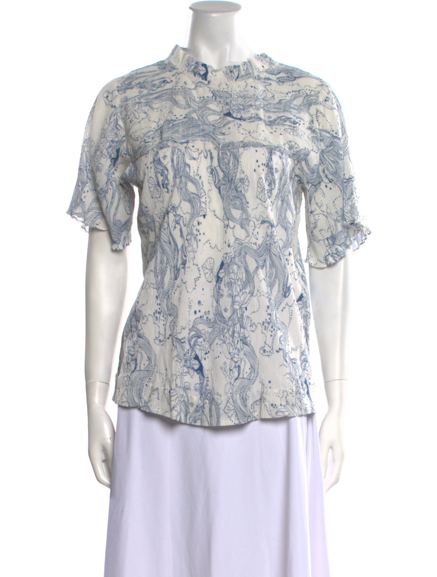 See by Chloé Paisley Print Mock Neck Blouse