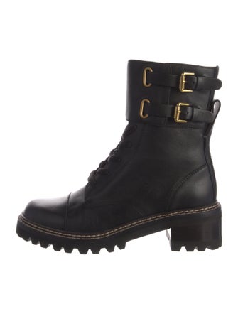 See by Chloé Leather Combat Boots
