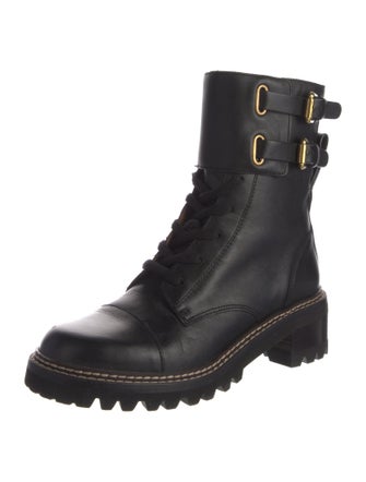 See by Chloé Leather Combat Boots
