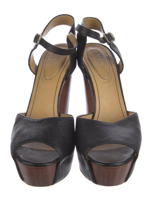 See by Chloé Leather Printed Slingback Pumps