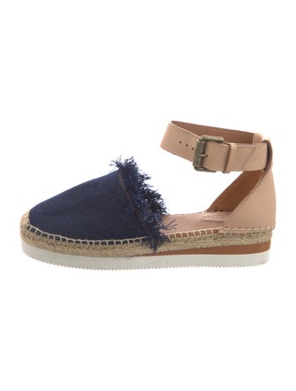 See by Chloé Denim Fringe Trim Accent Espadrilles