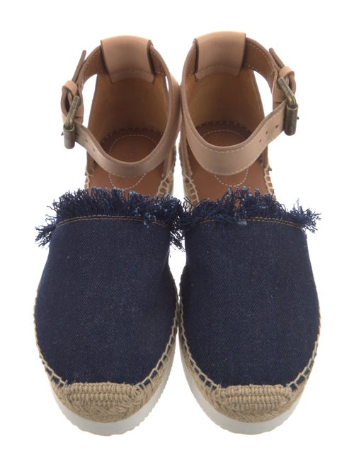 See by Chloé Denim Fringe Trim Accent Espadrilles