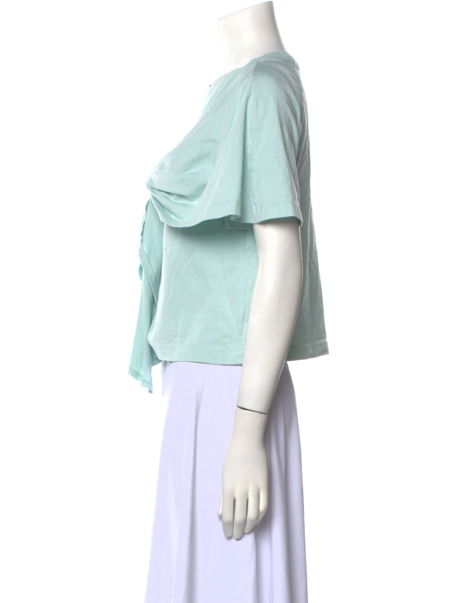 See by Chloé Bateau Neckline Short Sleeve Crop Top