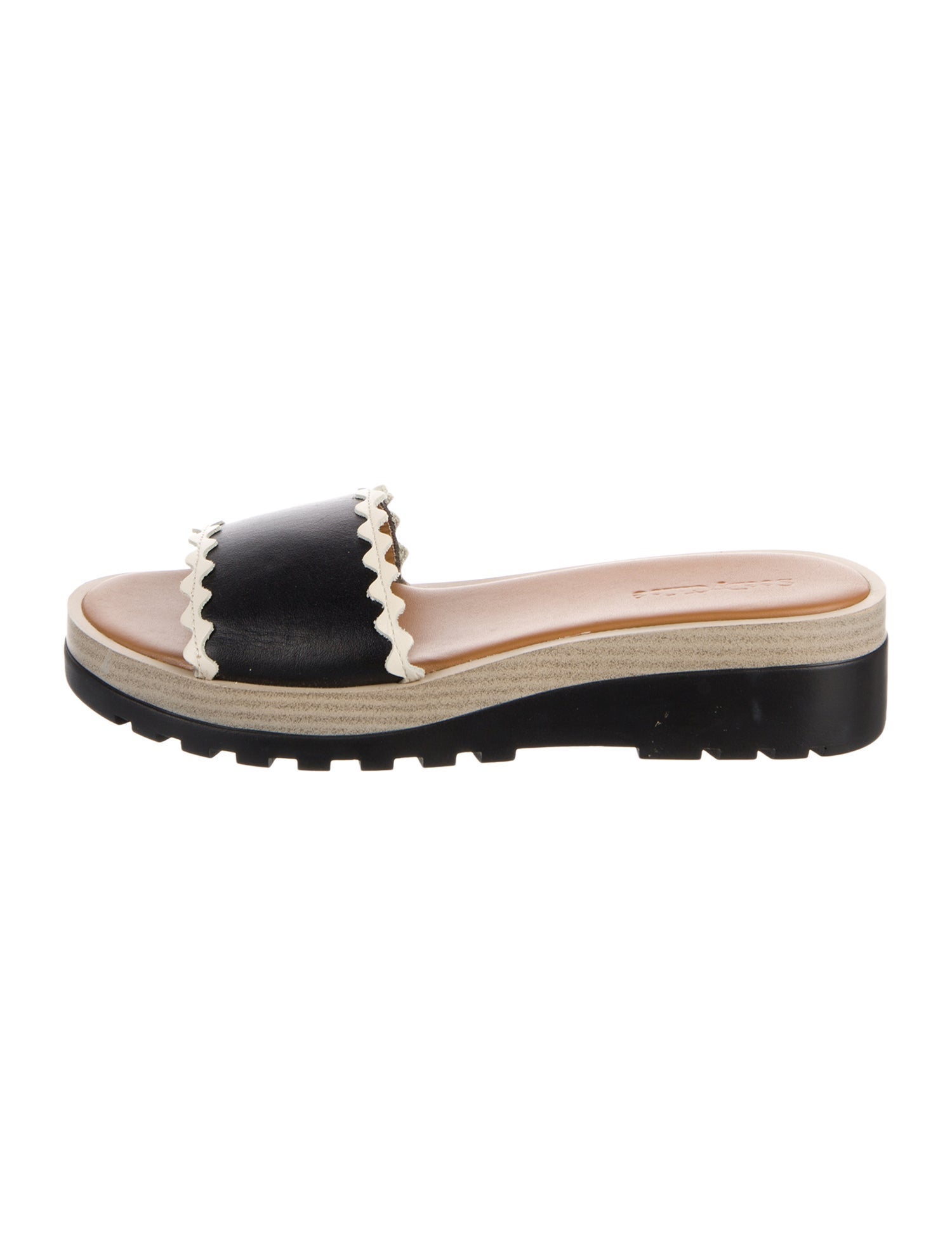 See by Chloé Leather Colorblock Pattern Slides