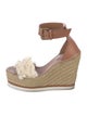 See by Chloé Leather Raw-Edge Trim Espadrilles