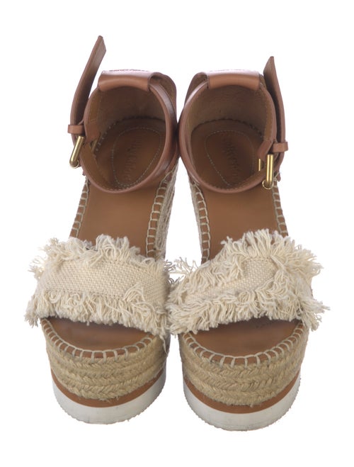 See by Chloé Leather Raw-Edge Trim Espadrilles
