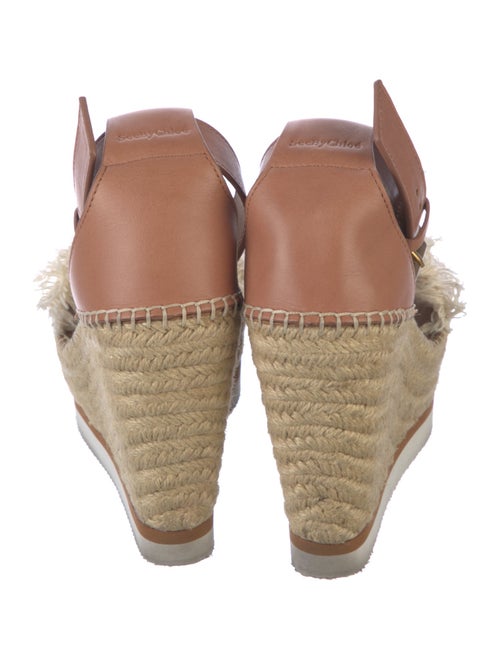 See by Chloé Leather Raw-Edge Trim Espadrilles