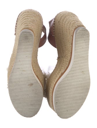 See by Chloé Leather Raw-Edge Trim Espadrilles