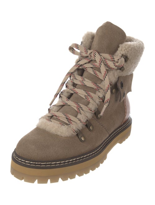 See by Chloé Suede Patterned Lace-Up Boots