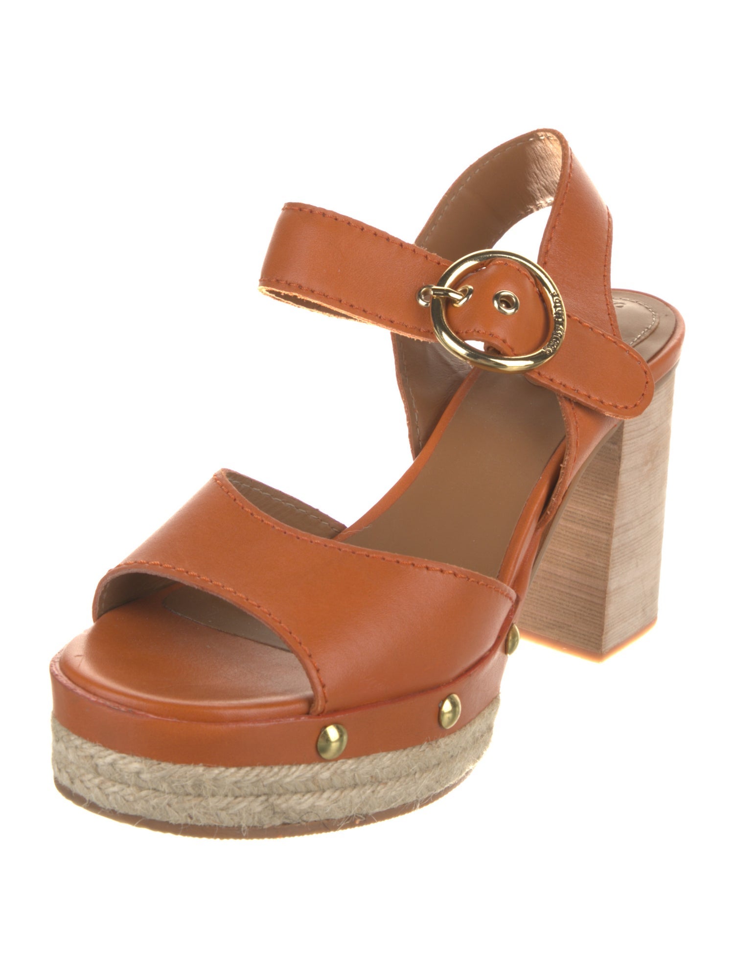 See by Chloé Leather Studded Accents Sandals