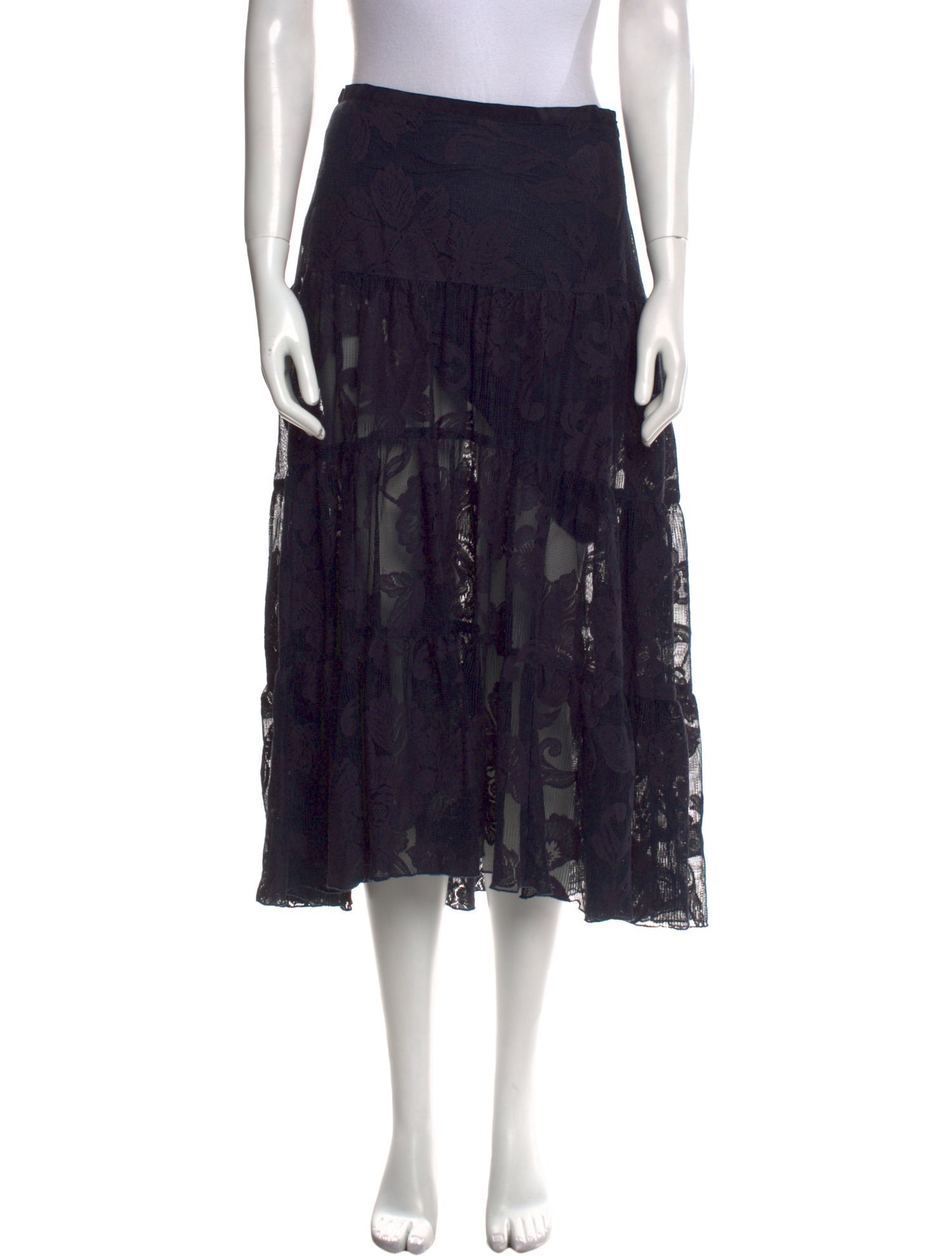 See by Chloé Lace Pattern Midi Length Skirt