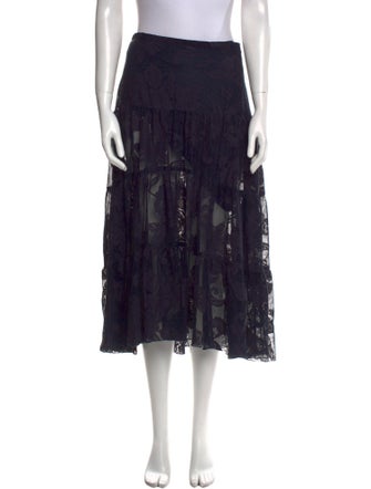 See by Chloé Lace Pattern Midi Length Skirt