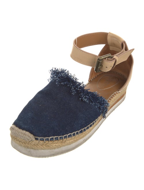 See by Chloé Denim Fringe Trim Accent Espadrilles