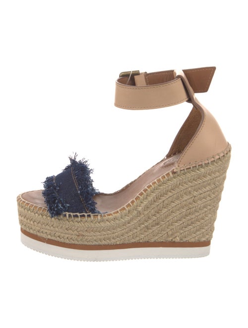 See by Chloé Denim Raw-Edge Trim Espadrilles