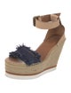 See by Chloé Denim Raw-Edge Trim Espadrilles