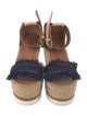 See by Chloé Denim Raw-Edge Trim Espadrilles