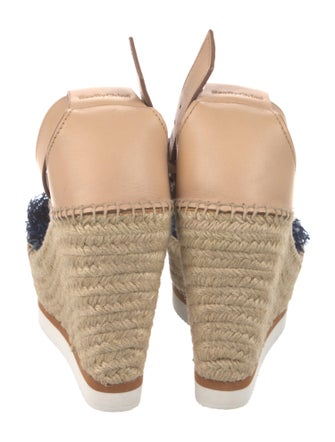 See by Chloé Denim Raw-Edge Trim Espadrilles
