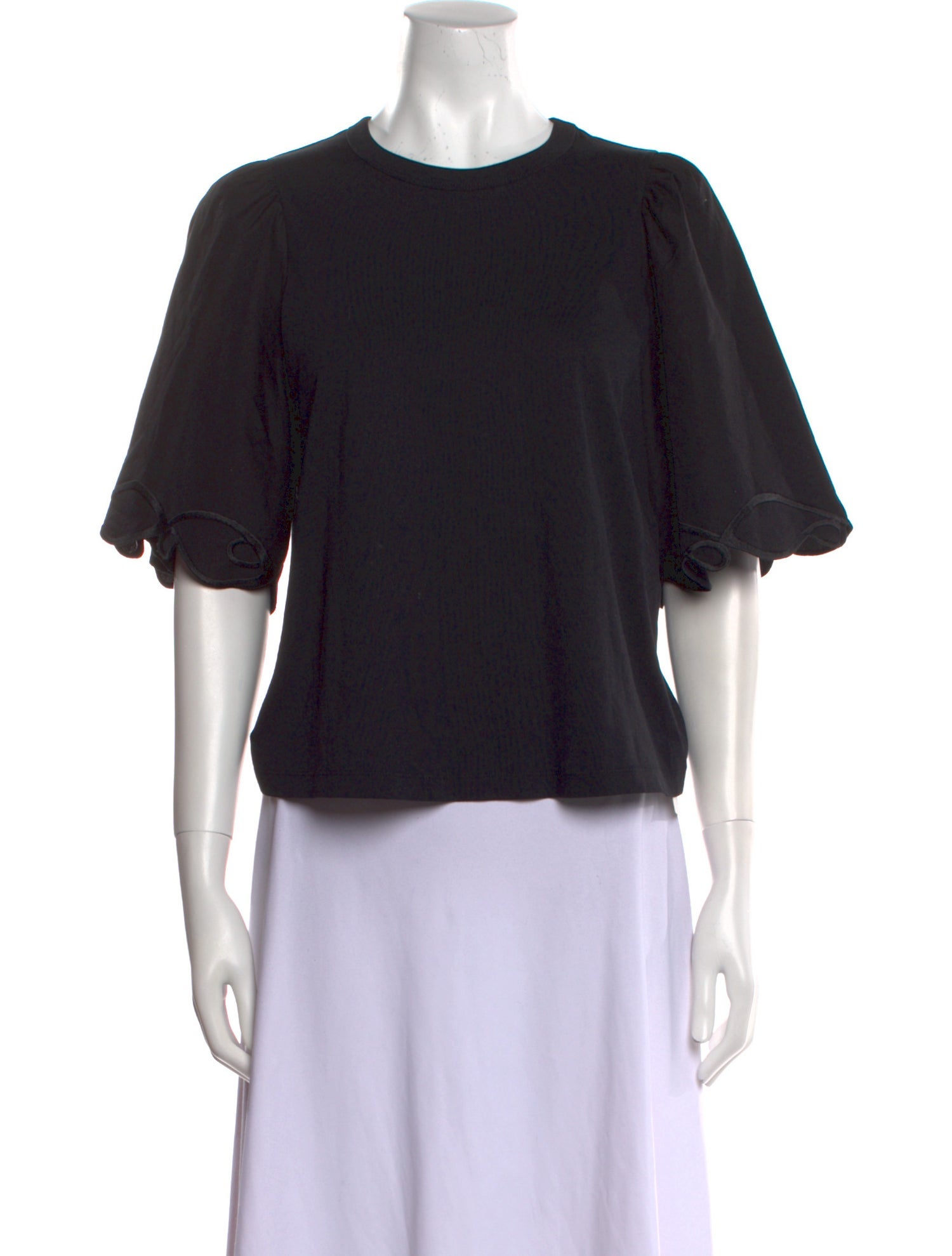 See by Chloé Crew Neck Short Sleeve Crop Top