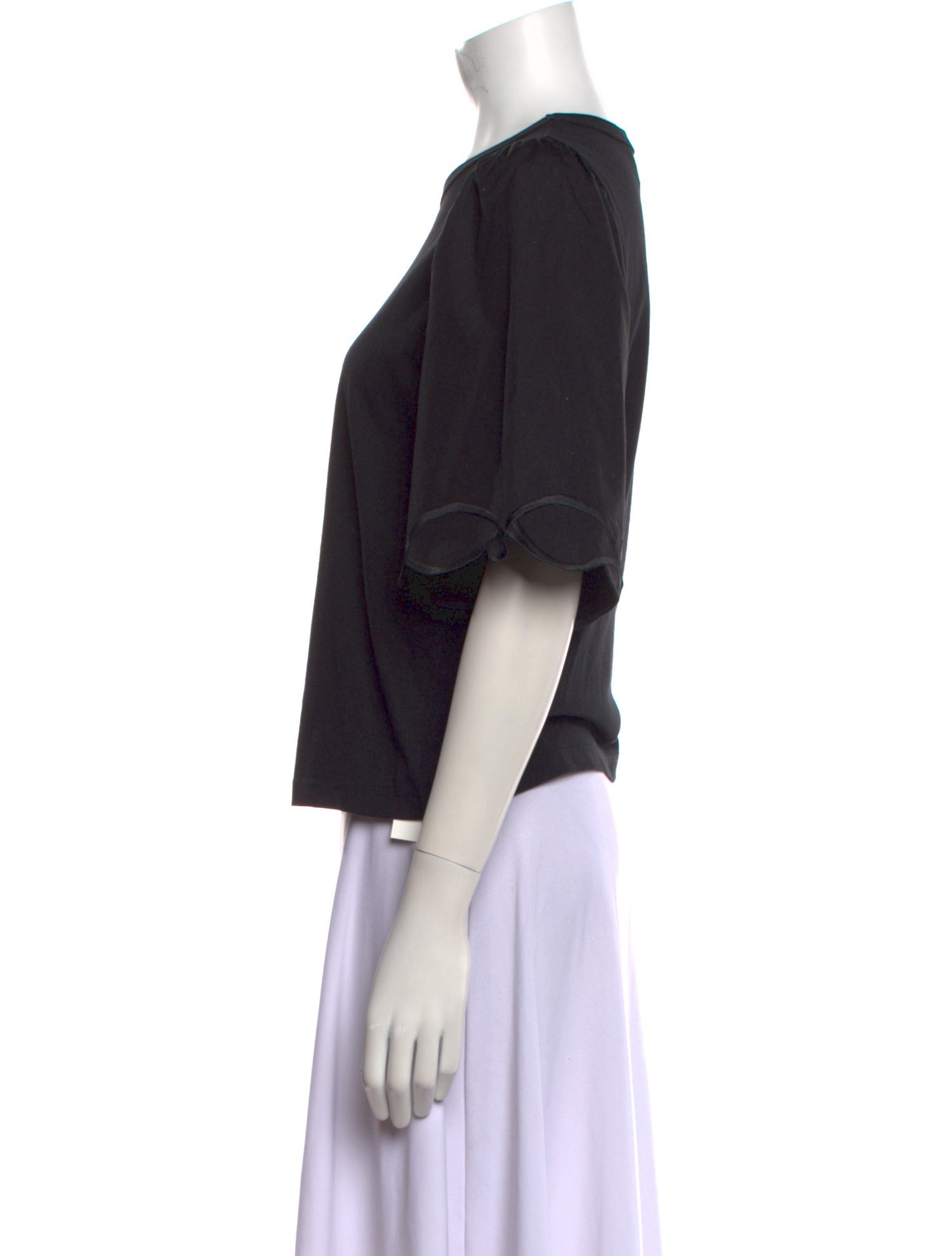 See by Chloé Crew Neck Short Sleeve Crop Top