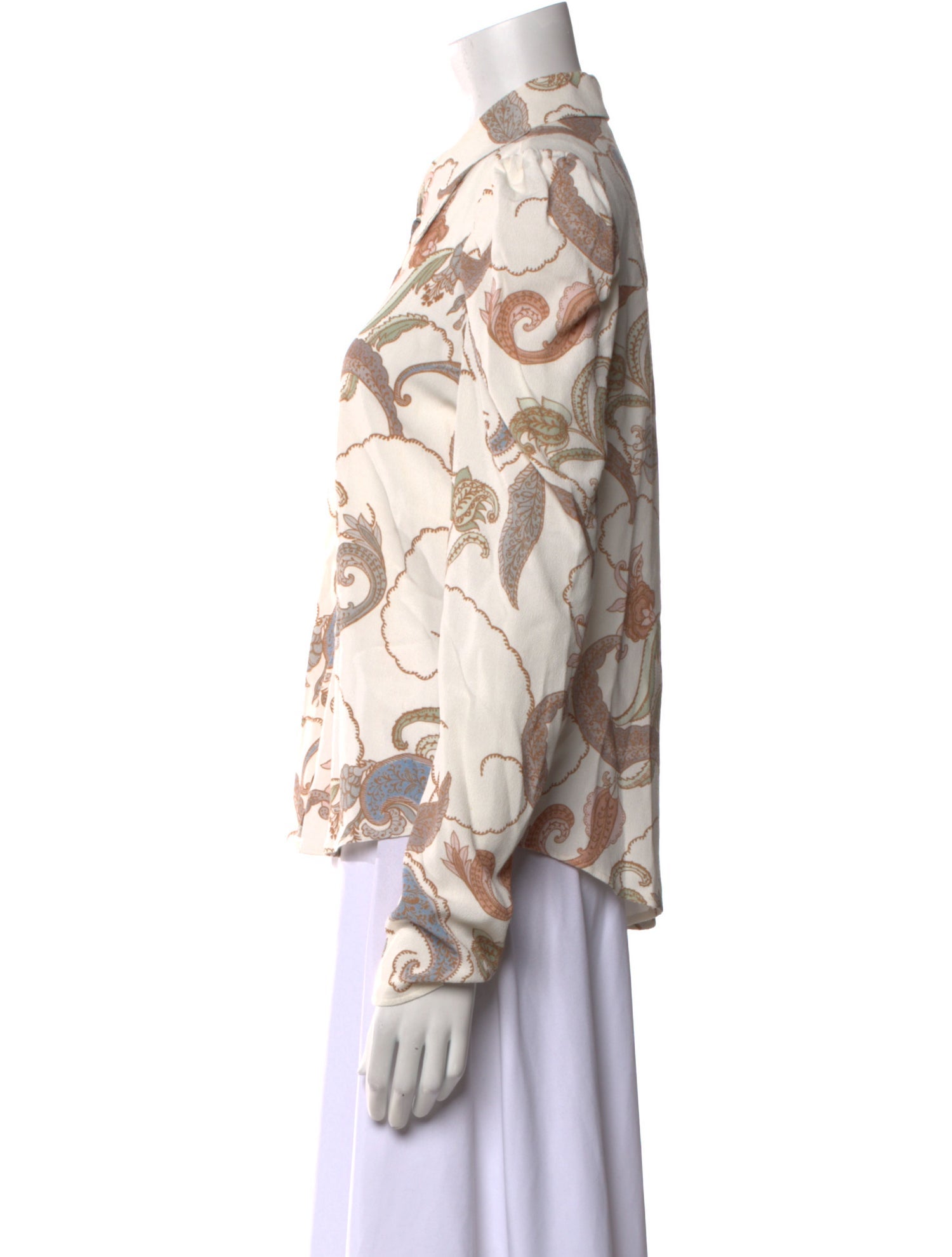 See by Chloé Printed Long Sleeve Button-Up Top