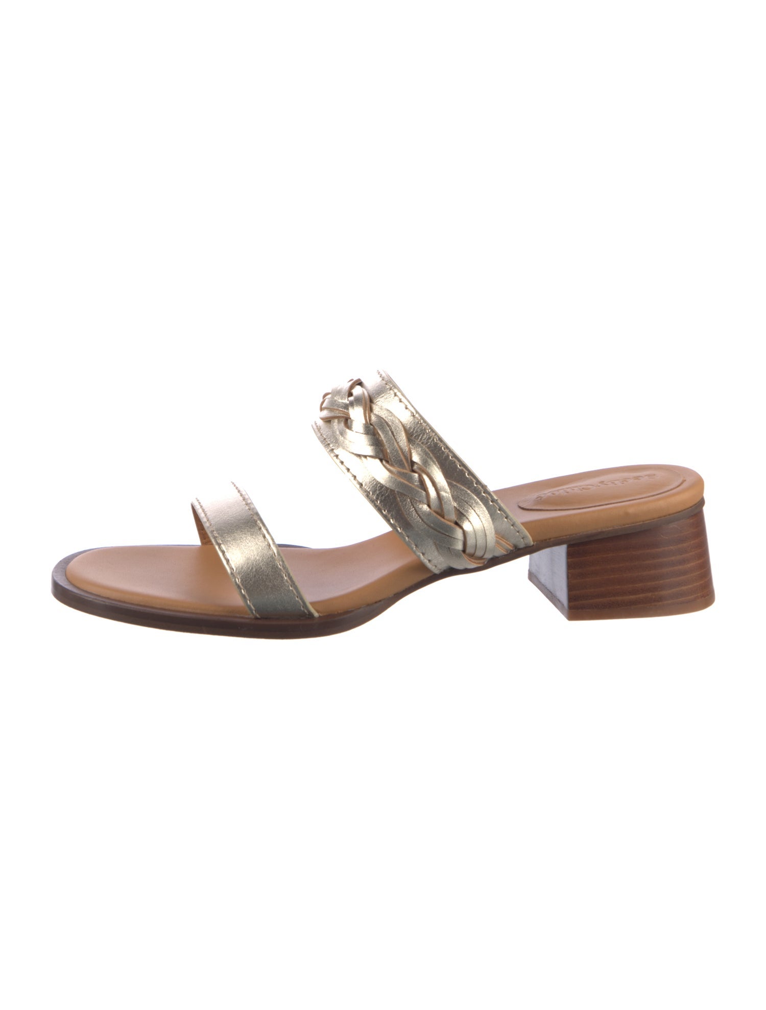 See by Chloé Leather Braided Accents Slides