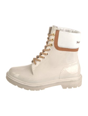 See by Chloé Rubber Colorblock Pattern Rain Boots