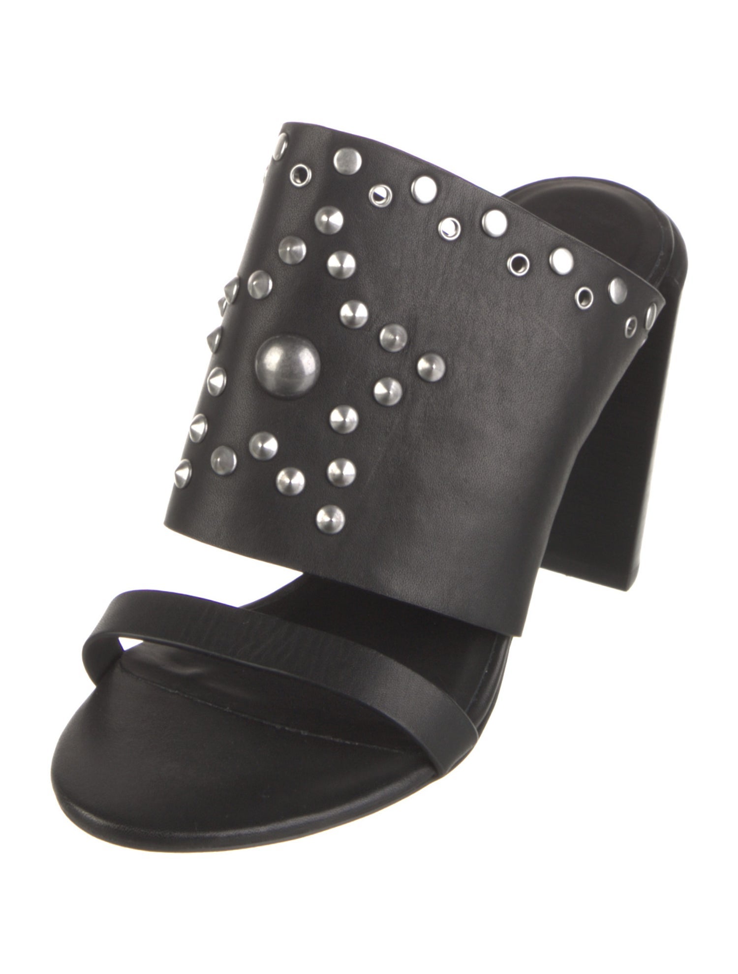 See by Chloé Leather Studded Accents Slides