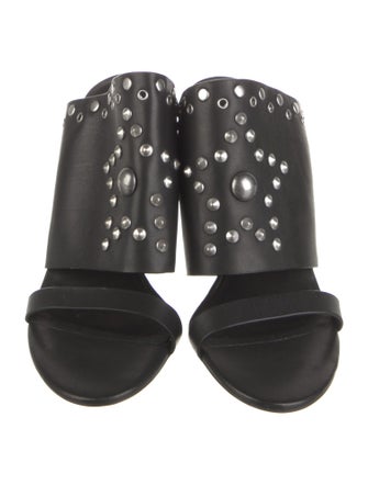 See by Chloé Leather Studded Accents Slides